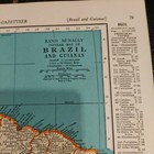 Vintage 1939 Map Of Brazil Bolivia 2 Sided 11x14 Inches Ready For Framing Atlas