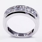 5ct Round Cut Lab-created Diamond 5-stone Men s Wedding Ring 14k White Gold Over