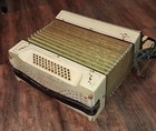 1930s M  Hohner Germany A440 Celluloid wood Student Piano Accordion straps-plays