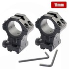 2pcs 11mm Rail Adjustable Height Scope Mount 30mm 1  Rings Dovetail Riser Mount