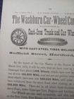 1879 Original Railroad Advertising Washburn Car Wheel Company Hartford Ct Steel