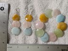 Lee Sands Bracelet Earrings Quartz Pastel Stretch  925 Disc Spring Colors Nos