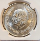 1954 Mexco Hidalgo Grande 5 Pesos Silver Coin  Ngc Certified   Ms 64  rare 