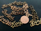 Vintage 1970 s Copper Brass Script Names Charms Pendants Mix 10