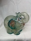 Vintage Clear Plastic Melamine Resin Elephant Piggy Bank Pink Blue Green Floral
