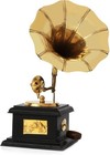 Premium Sparkle Square Gramophone Showpiece - 23 Cm  black   Gold 