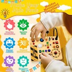 Montessori Toddler Busy Board Wooden Toys For 1-3 Years Old Sensory Toy Led