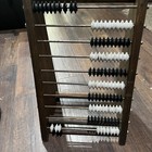 Lot Of 2 Vintage Wooden Abacus Large Classroom Counting Frame Black White Beads