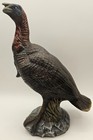 Pair Of 1980s Hand Painted Wild Turkey Tom   Hen Figurines Thanksgiving Fall