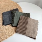 Mens Retro Style Striped Tassel Cotton Scarf Autumn Winter Wrap Bandana Shawl