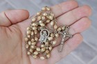 Vintage Rosary Italy Beads Crucifix Ave Maria Virgin Mary 1900