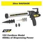 Albion Engineering E12s20 B-line Cordless Sausage Caulking Gun  No Drip  12v    
