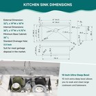 32in Stainless Steel Kitchen Sink  Gold Workstation Sink Singel Bowl  Undermout