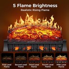 Electric Fireplace Insert Log Heater 21  adjustable 5 Flame Brightness 5 Speed