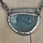 Antique Large Roman Glass   Vintage Silver Sterling 925 Collar Necklace 23 23g