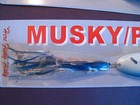 2 Wholesale Musky Pike Spoon 9 Inch   White blue   Squid Fishing Lure Lot  06