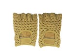 Leather Crochet Cycling   Bicycle Gloves - Vintage    British Tan