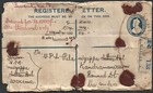 Bl India Used Burma 1931 4as   8ps Pair Kgv Postal Registered Envelope
