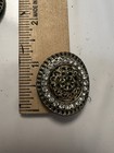 4 Vintage Rhinestone Shoe Button Covers Silver Gold Tone 1   