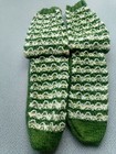 Fuchsia Pink Knit Wool Socks - Vibrant Striped Winter Hosiery