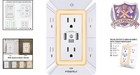 Multi Plug Surge Protector 6 Outlets Usb C Night Light Space Saving Power Strip