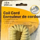 New 12 Foot Handset Receiver Curly Coil Cord For Landline Phone Ivory Color