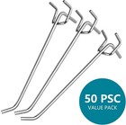50 Pcs Pegboard Hooks 6 Inch  Heavy Duty Peg Hooks  Metal Shelving Hooks Fits 1 