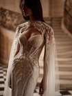 Sexy Deep V-neck Wedding Dress With Jacket Sequined Beads Bride Robe Bridal Gown