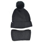 Victoria s Secret Snowflake Sparkle Pom-pom Beanie And Headband Set Black Nwt