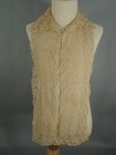 Antique Victorian Ecru Lace Collar Cotton Floral Women   s Dress Blouse Accessory
