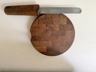 Vtg Dansk Mcm Jens Quistaard  Lollipop  Teak  Wood  Cheese Board And Knife