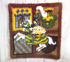Vintage Bernat Latch Hook Rug Canvas Mesh Lancelot 3913 Knight Horse 1980
