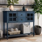 Sideboard Console Table Buffet Storage Cabinet With Bottom Shelf And 3 Drawer