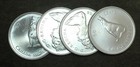 Four 1867-1967 Canada 80  Silver Half Dollar Howling Wolf Coins Free Shipping
