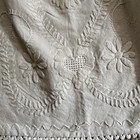 Handmade Heavily Embroidered White Cotton Clothespin Apron 2 Pockets Vintage