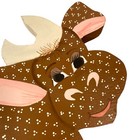 Vintage 1980s Cow Wall Hanging Decor Hand Painted Folk Art Brown Spots Signed