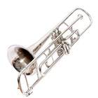 Trombone Brass Bb 3 Valve Nickel Plated By Zaima With Hard Case   Mouth Piece 