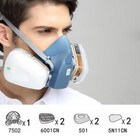 Half Face Respirator Painting Spraying Gas Mask For 7502 Silicone Safety Protect