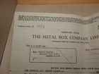 1963 Metal Box Company Limited Vintage Stock Certificate