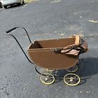Vintage Wicker Baby Doll Carriage Buggy Antique Stroller Home Decor Planter