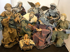 Grandeur Noel 9 Piece Fabric Mache Nativity Set