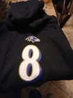 Baltimore Ravens Lamar Jackson  8 Mens 2xl Fanatics Nfl Hoodie Sweatshirt Nwt