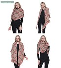 Trendy Plaid Blanket Scarf Women Big Oversized Long Scarves Warm Winter C-brown