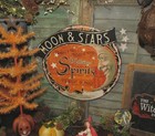 Bethany Lowe Magic Halloween Spirits Vintage Style Tin Sign Moon   Stars Decor