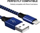 5 Pack Charging Cable Heavy Duty For Iphone 14 13 12 X Xr 8 7 Plus Charger Cord