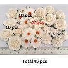 45 Mixed White Daisy Roses Diy Paper Flower Wedding Bouquet Scrapbook Th zm7-15