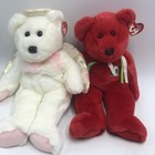 Lot Of 7 Ty Beanie Buddies Bears Valentina   Other Stuffed Plush Large W  Tags