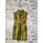 Good Orient Dress Silk Blend Olive Green 6 Dragon Fly Cheongsam Qipao Unique