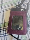 Victoria   s Secret Love Pink Id Card Holder Dark Purple White Badge Lanyard 