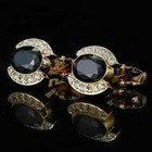 3ct Oval Lab Created Black Diamond Men s Shirt Cufflink 14k Yellow Gold Plated